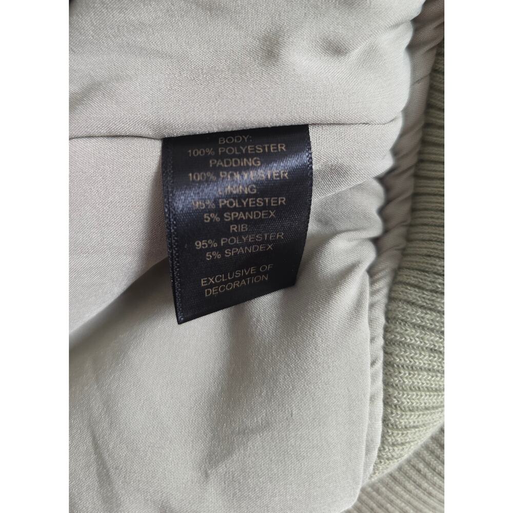 House of Harlow 1960 Gina Sage Green Padded Bomber Jacket Gold-tone HW Sz Large - Picture 6 of 8